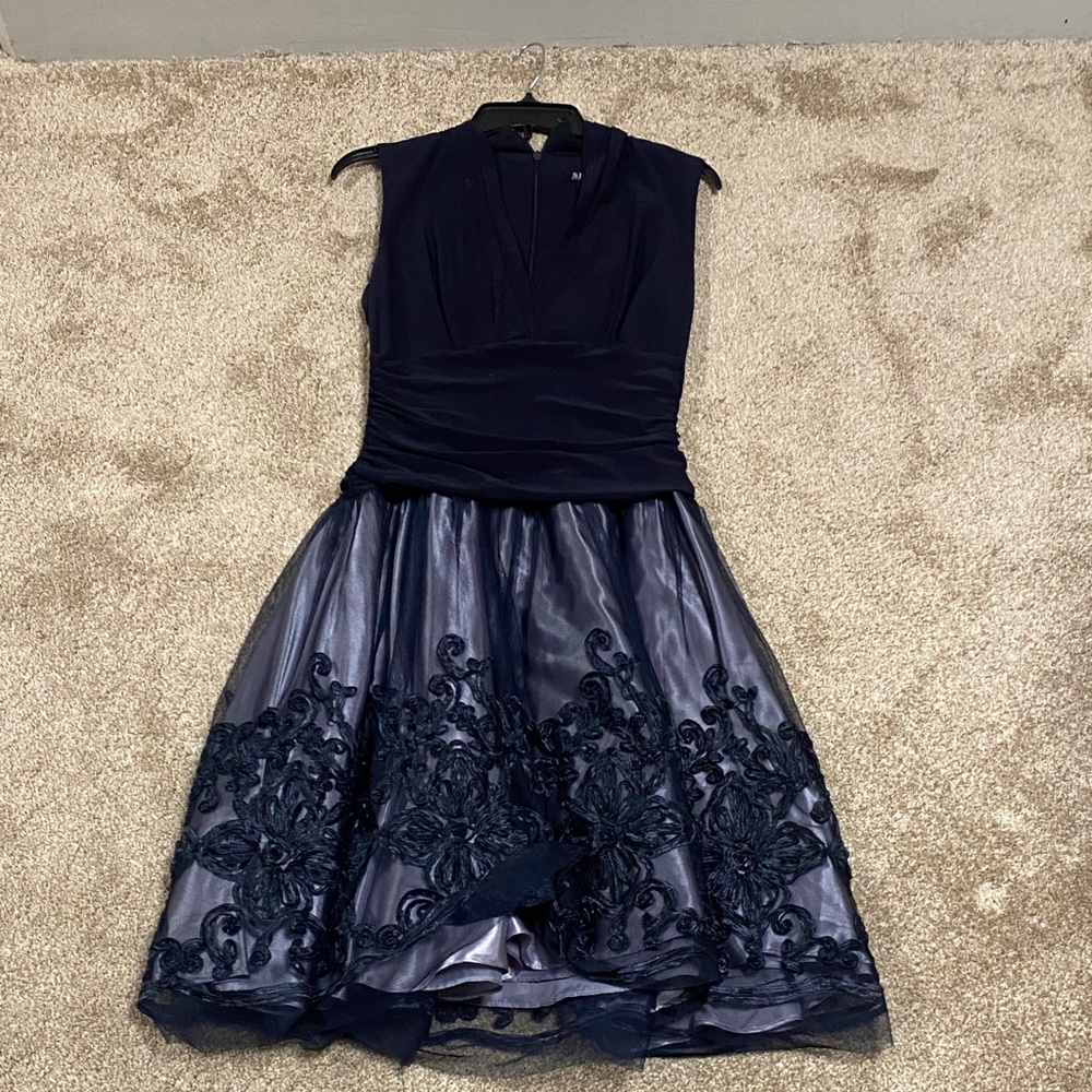 SLNY Navy and Black Mini Dress